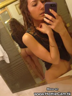 beautiful cute brunette with nice ass naked mirror self shot