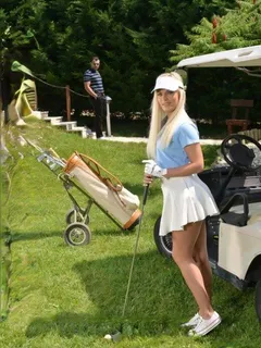 blonde european golfer candee licious gets rammed & facialized on a golf cart 3