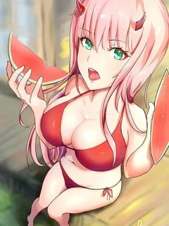 zero two eating watermelon